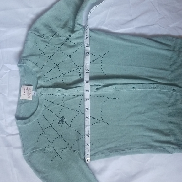Women's Green Vintage Spider Web Cardigan size Small - Picture 4 of 10